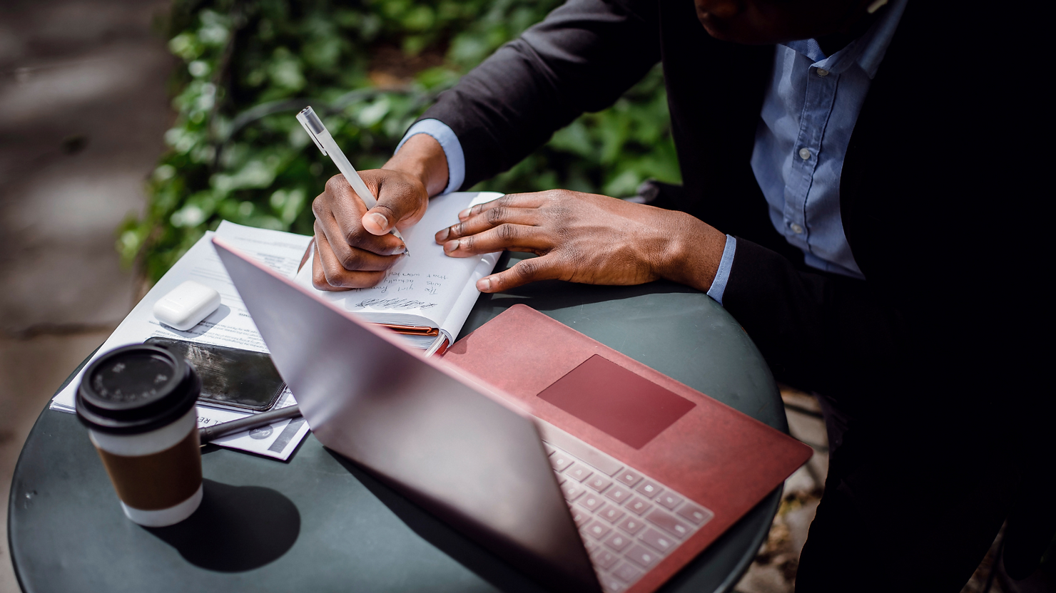 Businessman using a laptop